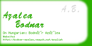 azalea bodnar business card
